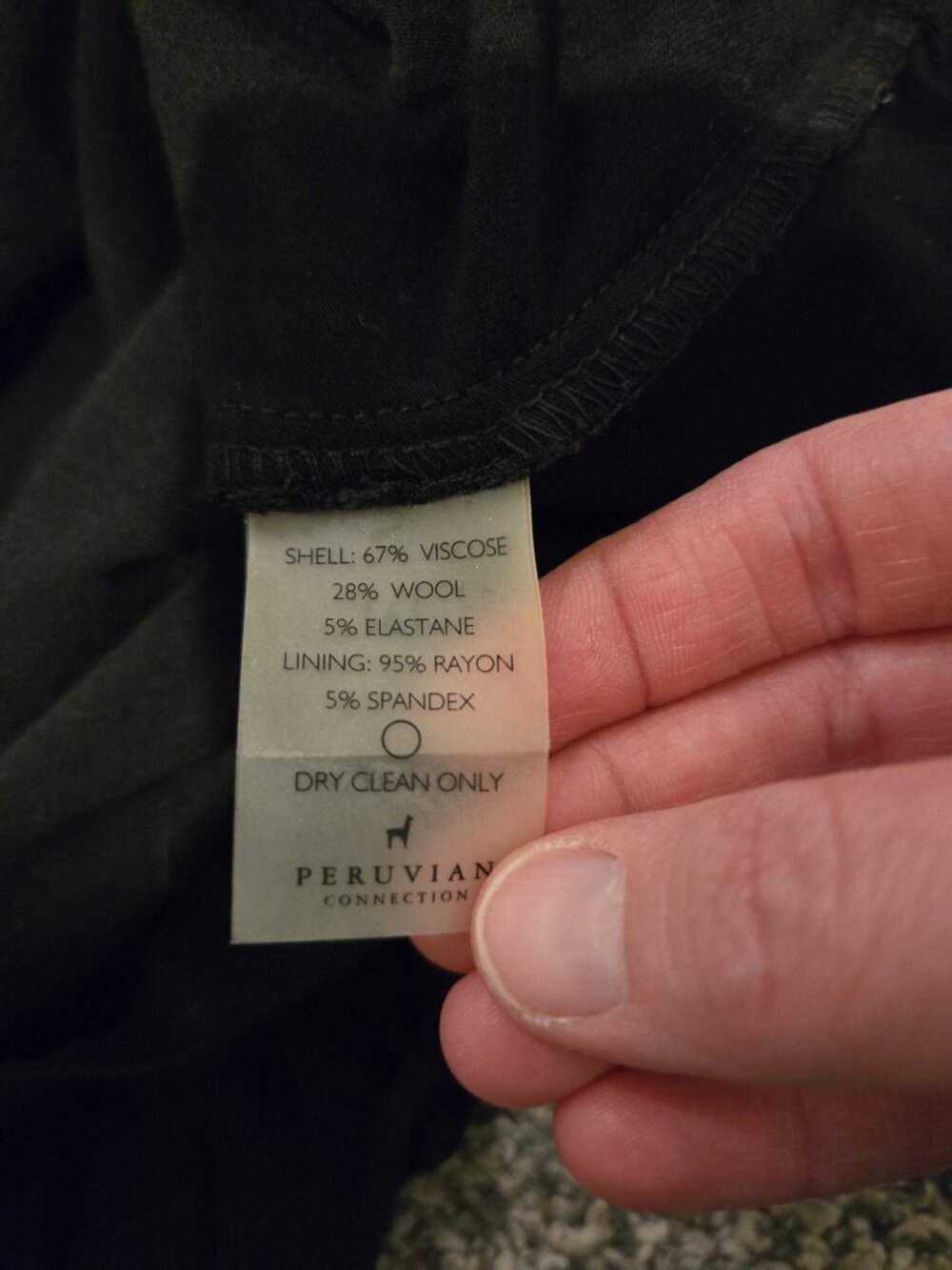 Peruvian Connection Draped Long Sleeved Dress Black L - Picture 2 of 5